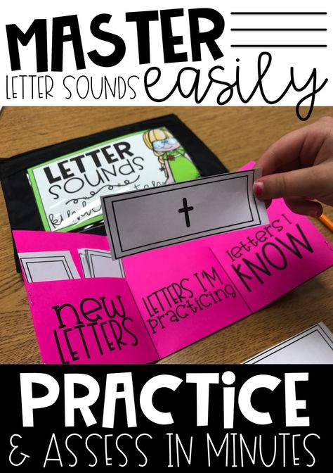 Teaching letter sounds in Kindergarten is so much easier with these Letter Sound Folders. Your students can use these folders while learning letter recognition or sounds. I love to use them with my intervention groups to incorporate games and other activities while focusing on the letters that they need help with the most. They are also perfect for sending home to parents for even more practice! {K, First Grade Intervention, Special Education} Letter Id Intervention Kindergarten, Letter Name And Sound Intervention, Letter Recognition Centers Kindergarten, Letter Intervention Kindergarten, Letter Sound Activities Preschool, Teaching Letter Sounds, Prek Literacy, Making Sentences, Letter Sound Activities