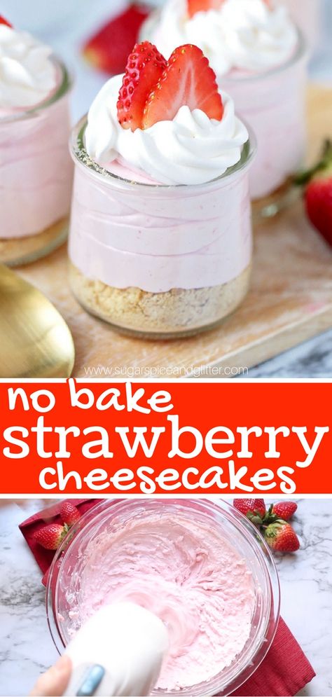 Strawberry Valentines, Strawberry Cheesecakes, Valentines Desserts, No Bake Summer Desserts, Strawberry Cheesecake Recipe, Dessert Mini, Dessert Oreo, Strawberry Dessert Recipes, Easy Cheesecake Recipes