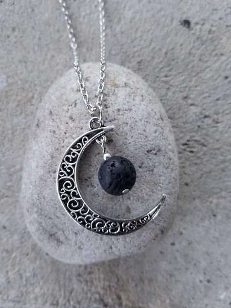 Oil Diffuser Pendant  Black Lava Stone  Volcanic Stone