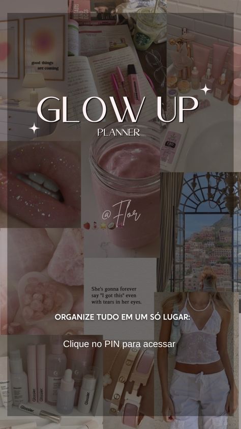 Um planner que vai te ajudar a viver a sua vi Glow Up Aesthetic Pictures, Glow Up Wallpaper, Event Organizer Planners, Business Planner Organization, Glow Up Planner, Up Aesthetic, Bill Planner, Wedding Planner Binder, Wedding Organizer Planner