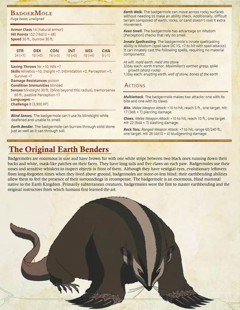 Dnd Avatar, 5e Monsters, Dnd Monster, Dungeons And Dragons Races, Dnd Druid, Avatar Animals, Dnd Classes, Dnd Funny, D D Monsters