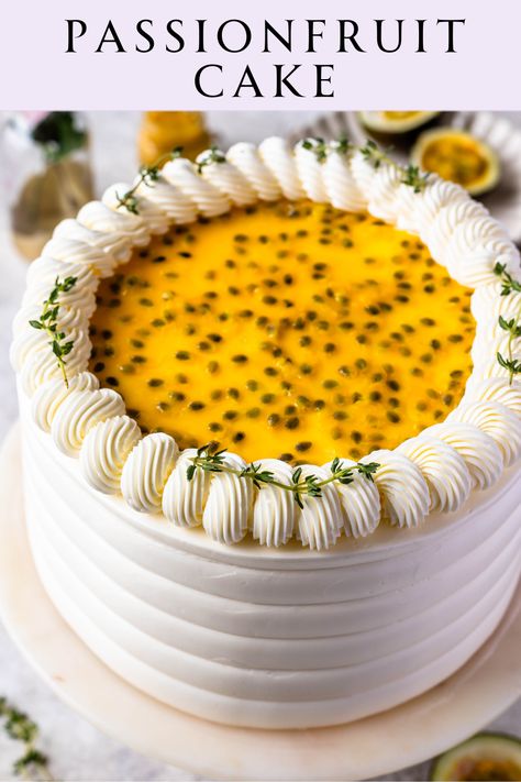 Passionfruit Cake, Pies And Tacos, Passion Fruit Cake, Fruit Wedding Cake, Passion Fruit Tea, Apple Crumb Cakes, Passion Fruit Curd, Fruit Wedding, Curd Recipe