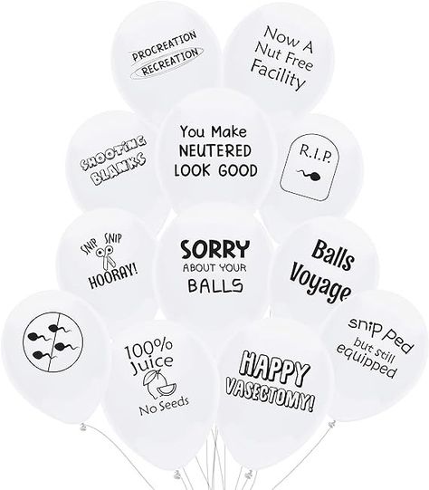 Amazon.com: ROFLmart Funny Vasectomy Party Decorations Balloons : Home & Kitchen Vasectomy Party, Party Decorations Balloons, Farewell Party, Decorations Balloons, Farewell Parties, Balloon Decorations Party, Food For Thought, Home Kitchen, Party Ideas