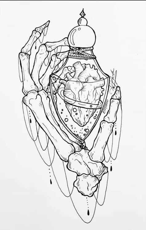 Artist IG : a.j_ink Gothic Drawings Sketches Tattoo Ideas, Gothic Sketches Drawing, Skeleton Line Art, Skull Line Art, Creepy Line Art Tattoos, Dark Gothic Tattoo Ideas, Gothic Linework Tattoo, Goth Drawings, Gothic Ink Art