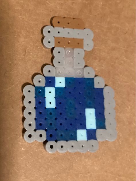 minecraft blue potion perler bead pixel art game steve Minecraft Potion Perler Beads, Bead Pixel Art, Mini Water Bottles, Bead Creations, Perler Ideas, Perler Art, Beads Designs, Beads Ideas, Pixel Art Games