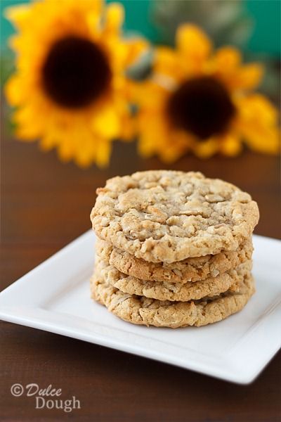 Sunflower Seed Cookies, Sunflower Seed Recipes, Seed Cookies, Christmas Shortbread, Peanut Butter Oatmeal Cookies, Coconut Chocolate, Oatmeal Cookie, Oat Cookies, Sunflower Seed