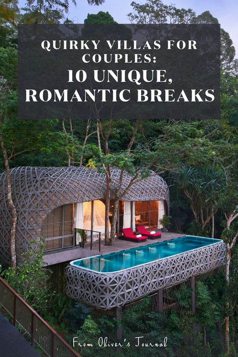 Your romantic and quirky escape awaits ❤️   Looking for the ultimate couples getaway? These top ten handpicked villas are the perfect blend of romance and charm. From England to Thailand, we have cosy cottages and magical treehouses.  Whether you are celebrating an anniversary or just snagging some quality time together, these retreats are designed for you to kick back and relax 🌴  Read our full blog to find out what makes these villas perfectly quirky. Anniversary Getaway Ideas, Garden Pool Design, Couples Getaway, Best Cities In Europe, Relaxing Reading, Exotic Holiday, Romantic Retreat, Couple Getaway, Spa Offers