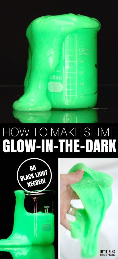 Glow In Dark Slime, Glow Slime, Easy To Make Slime, Potion Party, Glitter Slime Recipe, Borax Free Slime, Glow Stick Valentine, Homemade Slime Recipe, Borax Slime