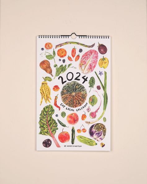 Eating Seasonally, Season Calendar, 달력 디자인, Calendar Poster, Seasonal Produce, 2024 Calendar, Perfect Kitchen, Chef Gifts, Colorful Fruit