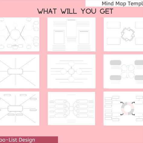 Here is the sneak peak for this digital product. For more details, click the link! Notes Goodnotes, Mind Map Template, Note Templates, Student Notes, Notes Digital, Digital Notes, Notes Template, Mind Map, Sneak Peak