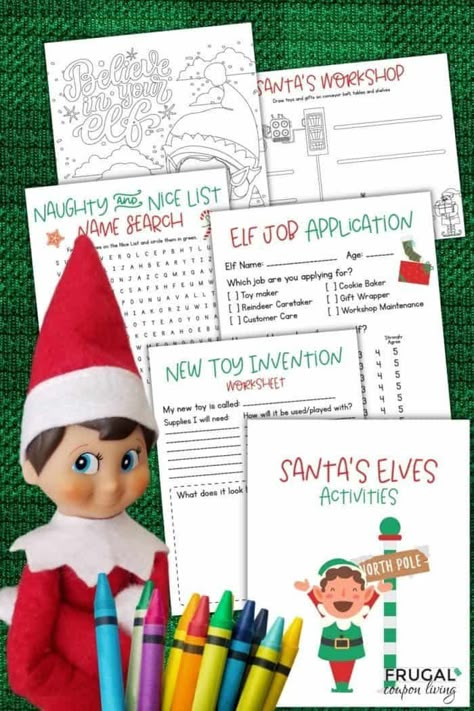 Want a fun Christmas activity for your kids? Have Elf bring these printable Elf on the Shelf Activity sheets. Sign up for daily Elf on a Shelf Ideas + printables in you inbox. Five Fun Christmas Coloring Pages for your Elf on the Shelf doll. New Elf on the Shelf ideas daily plus free Elf on the Shelf printables. #FrugalCouponLiving #ElfontheShelf #ElfontheShelfIdeas #ElfIdeas #printables #freeprintables #ElfonaShelf Elf On Shelf Notes, Elf On The Shelf Activities, Elf On The Shelf Printables, Elf On A Shelf Ideas, Printable Elf On The Shelf, Elf Delivery, Elf Printables, Elf Quotes, Activity Printables