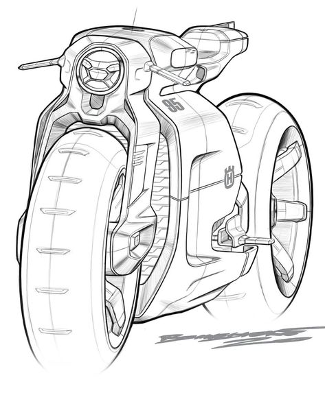 Bike Design Pro®’s Instagram profile post: “We've got the front and rear view, now looking forward to reveal more views of the nicely executed Husqvarna electric motorbike designed by…” Bike Sketch Motorcycles, Motorcycle Design Sketch, Concept Motorcycles Sketches, Cafe Racer Design, Motorcycle Drawing, Bike Sketch, Motorcycle Illustration, Motorbike Design, Futuristic Motorcycle