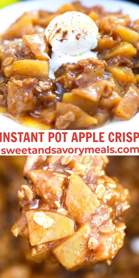 Instant Pot Apple Crisp is a delightful way to enjoy the taste of apples combined with cinnamon, nutmeg, vanilla, and other sweet flavors. Cracker Barrel Apples Recipe, Cracker Barrel Baked Apples, Instant Pot Apple Crisp, Green Apple Recipes, Crockpot Apple Crisp, Homemade Apple Crisp, Easy Apple Crisp Recipe, Apple Crisp Recipe, Apple Crisp Easy