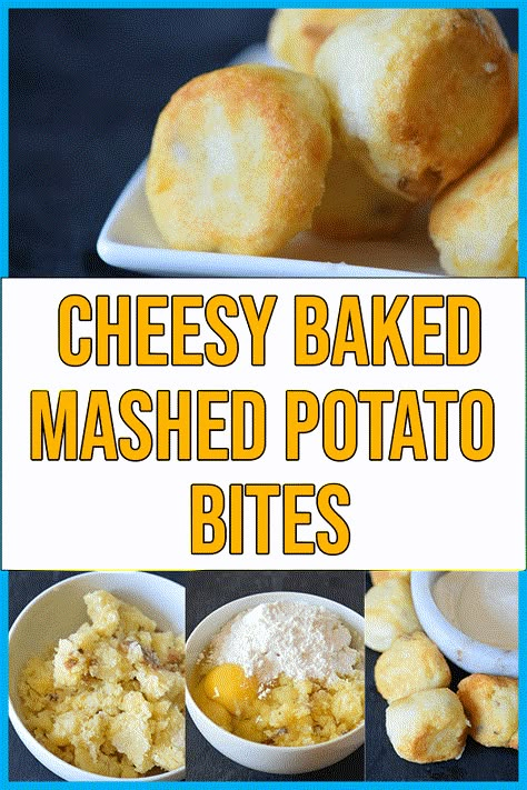 Baked Potato Balls, Baked Mashed Potato Bites, Mashed Potato Balls Baked, Easy Baked Potatoes, Cheesy Baked Mashed Potatoes, Mashed Potato Bites, Potato Balls Recipe, Mashed Potato Balls, Easy Baked Potato