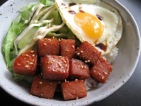 Teriyaki SPAM Rice Bowl – Hiroko's Recipes Teriyaki Spam, Spam Recipes Dinners, Spam Rice, Chilli Spice, Spam Recipes, Rice Bowl Recipe, Rice Bowls Recipes, How To Cook Asparagus, Yummy Comfort Food