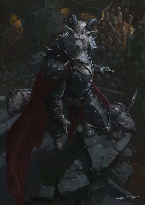 King of Lycan, KD Stanton on ArtStation at https://www.artstation.com/artwork/Rnz5E Heroic Fantasy, Werewolf Art, Rpg Dice, 다크 판타지, Male Character, Fantasy Races, Fantasy Monster, Fantasy Warrior, Arte Fantasy