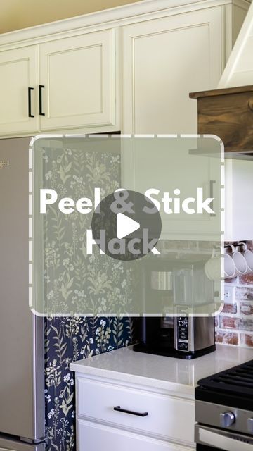 Peel And Stick Wallpaper On Refrigerator, Wallpaper For Kitchen Cabinets, Stick Game, Budget Friendly Diy, Instagram Add, Coffee Nook, Coffee Corner, The Wallpaper, Style Change