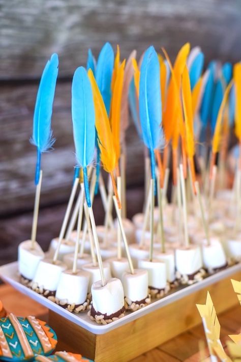 Marshmallow arrow pops from a Boho Tribal 1st Birthday Party on Kara's Party Ideas | KarasPartyIdeas.com (8) Pocahontas Birthday Party, Pow Wow Party, Indian Birthday Parties, Coachella Party, Birthday Boho, Boho Ideas, Teepee Party, Boho Birthday Party, Hippie Party