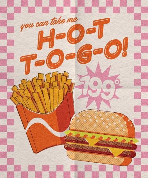 order up! I’m HOT TO GOOOO!!! 🍟🍔🔥❤️‍🔥✨ song: HOT TO GO! - @chappellroan Good Quality Posters, Chappell Roan Painting Ideas, Vintage Love Poster, Lyric Posters Aesthetic, How To Get Posters For Your Room, How To Print Posters Cheap, Fun Poster Design Creative, Advertising Posters Design, Chappel Roan Hot To Go