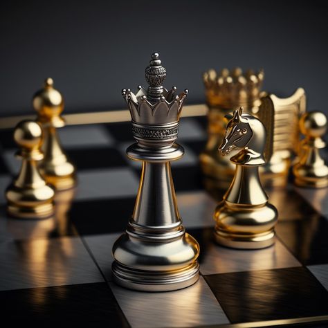 Gold and silver chess on chess board gam... | Premium Photo #Freepik #photo #chess #chess-game #chessboard #chess-queen Chess Icon, 3d Chess, Chess Figures, Queen Chess, Chess Board Game, Chess Queen, Diy Lipstick, Targaryen Art, Logo Facebook