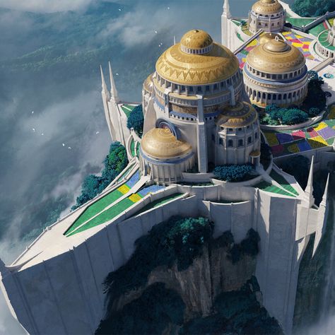 Imperial City, Sci Fi Architecture, Sci Fi City, Sci Fi Environment, Rpg Map, Landscape Concept, Fantasy Castle, Fantasy City, Concept Artist