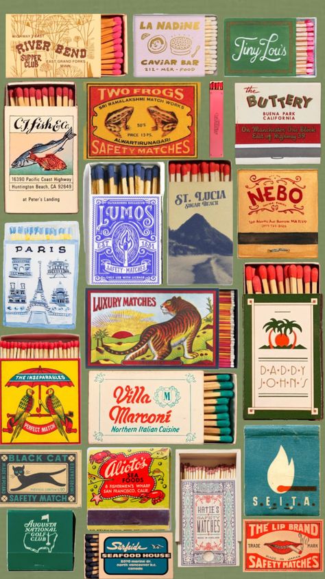 Matchbook vintage wallpaper aesthetic #vintage #vibes #wallpaper #art #matchbook #collage #inspo #moodboard #mood #aesthetic Vintage Wallpaper Aesthetic, Wallpaper Aesthetic Vintage, Honey Brand, Mood Aesthetic, Matchbook Art, Matchbox Art, Iconic Wallpaper, Vibes Wallpaper, Pop Art Wallpaper