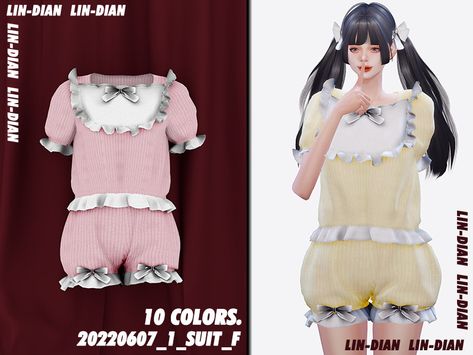 Sims 4 Sleepwear, Sims 4 Sleepwear Cc, French Outfits, Sims 4 Downloads, Sims 4 Collections, Sims 4 Mods Clothes, Ruffle Shirt, Sims 4 Clothing, The Sims4