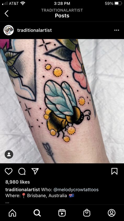 Old School Bee Tattoo, Bee Tattoo Ideas, Honey Bee Tattoo, Honeycomb Tattoo, Bumble Bee Tattoo, Lady Bug Tattoo, Petit Tattoo, Tattoo Filler, Bug Tattoo