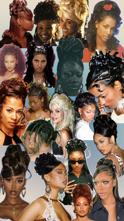 Creative hair inspiration 70s Black Hairstyles, Hair Inspiration Black Women, 70s Hair Black Women, 90s Hairstyles For Black Women, 70s Hair And Makeup, 70s Hair, Creative Hair, Try On Hairstyles, 90s Hairstyles