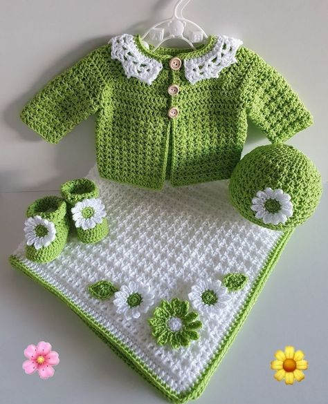 Daisy Blanket, Crochet Baby Sweaters, Crochet Baby Cardigan, Kawaii Crochet, Drop Box, Crochet Baby Clothes, Crochet Baby Dress, Baby Blanket Crochet Pattern, Crochet Cardigan Pattern