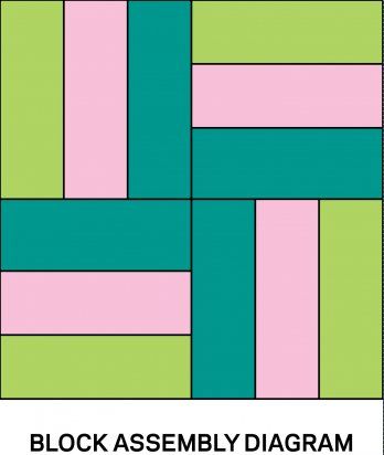 Rail Fence Quilt Block | AllPeopleQuilt.com Bear Tracks Quilt, Rail Fence Quilt, Lattice Quilt, Quilt Block Patterns Free, Rail Fence, Beginner Quilt Patterns, Star Quilt Blocks, Jellyroll Quilts, Patch Aplique