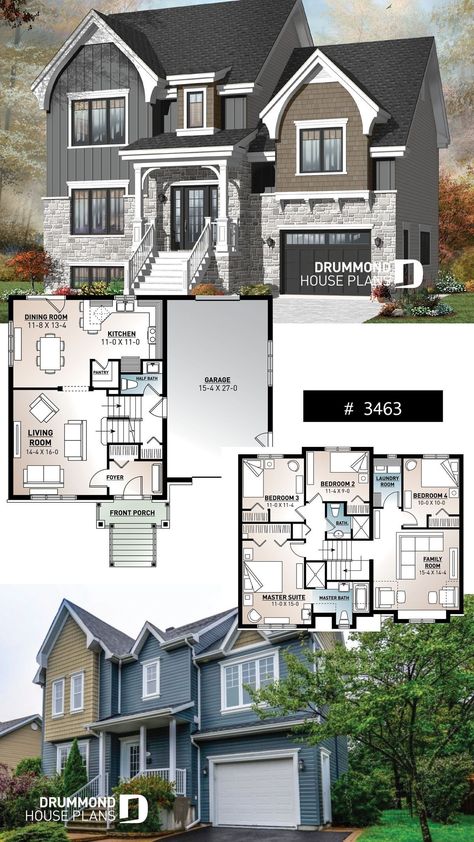 Houses Dream, Cottage Layout, Craftsman Floor Plans, Craftsman Cottage, Dream Interior, Luxury Garage, Sims 4 House Plans, Country Craftsman, Sims 4 House Design