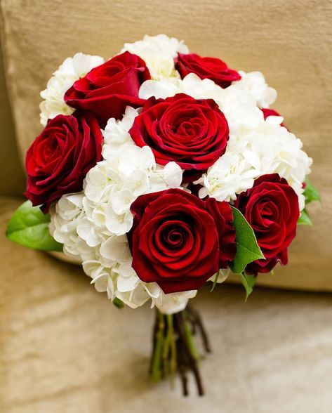 Red rose and white hydrangea bouquet White Hydrangea Bouquet, Red Rose Bridal Bouquet, Prom Flowers Bouquet, Hydrangea Bridal Bouquet, Classic Bouquet, Red Bridal Bouquet, Prom Bouquet, Hydrangea Bouquet Wedding, Red And White Weddings