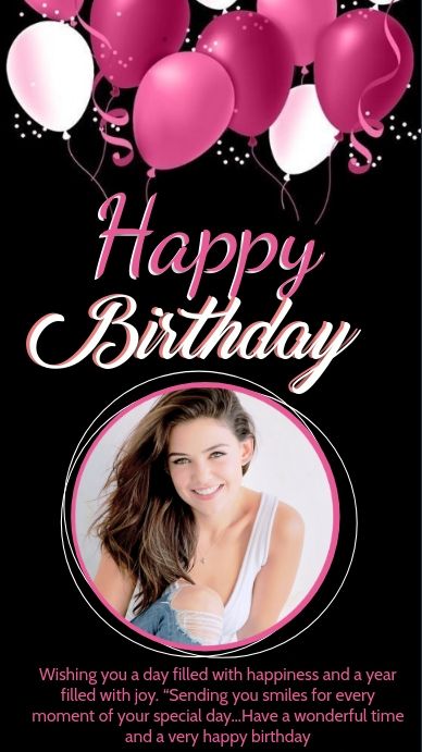 Birthday Wish Card Design, Brithday Idol, Card Birthday Design, Self Birthday Wishes, Happy Birthday With Photo, Happy Birthday Template Design, Cool Birthday Wishes, Video For Birthday, Happy Birthday Wishes With Photo