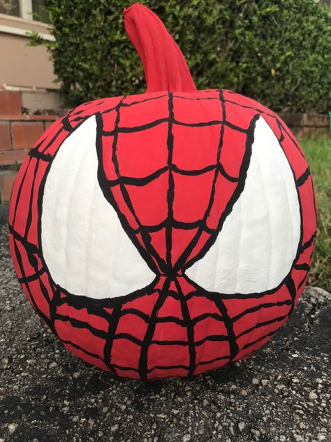 Spider Man Pumpkin Painting, Spider Man Pumpkin, Spiderman Pumpkin, Zombie Pumpkins, Pumpkin Painting, Painted Pumpkins, Halloween Diy, Easy Drawings, Spiderman