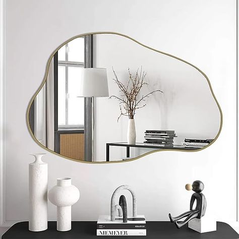 Mirror Cloud, Cloud Mirror, Asymmetrical Wall, Mirror For Living Room, Horizontal Mirrors, Irregular Mirror, Spiegel Design, Wavy Mirror, Room Vanity