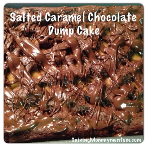 Dump Cake Recipes Chocolate, Chocolate Dump, Chocolate Chip Cake Recipe, Chocolate Dump Cake, Salted Caramel Chocolate Cake, Salted Caramel Cake, Fun Diy Projects, Cake Pulls, Work Food