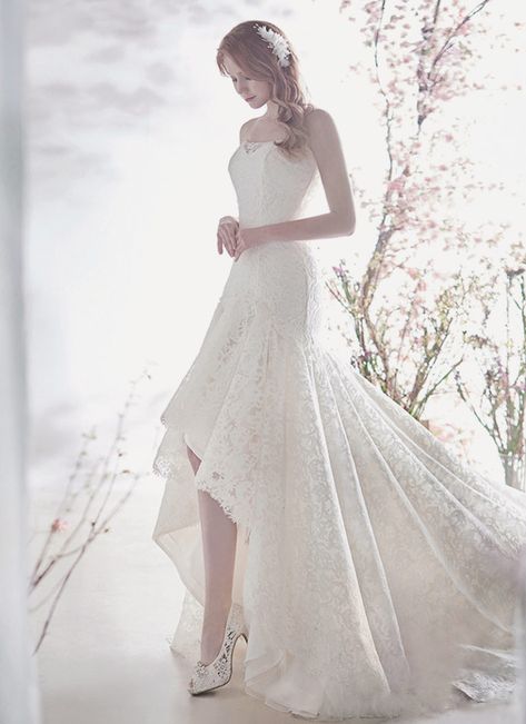 Tea Length Wedding Dresses, Wedding Dresses High Low, High Low Gown, Nyc Dresses, Tea Length Wedding, Stylish Wedding Dresses, Beautiful Tea, Country Wedding Dresses, Tea Length Wedding Dress