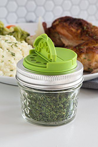 Jarware Spice Lid for Regular Mouth Mason Jars, Green Mason Jar Accessories, Spice Drawer, Spice Shaker, Ball Mason Jars, Mason Jar Lids, Ball Jars, Mason Jar Crafts, Canning Jars, Jar Crafts