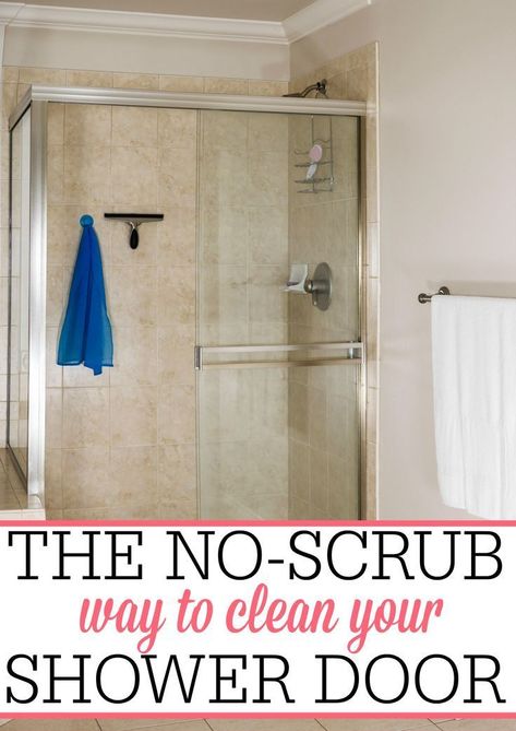 Skip scrubbing your shower door! Check out this AMAZING no scrub way to clean your shower door! Your shower door will shine like new! Putz Hacks, Clean Shower Doors, Soft Scrub, Epson Salt, Deep Cleaning Hacks, Bathroom Cleaning Hacks, Deep Cleaning Tips, Speed Cleaning, Household Cleaning Tips