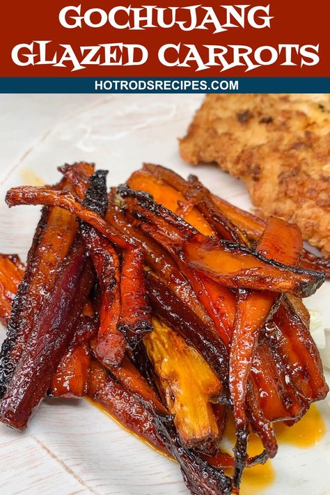 Gochujang Carrots, Mac Recipes, Carrots Slow Cooker, Easter Dinner Menus, Glazed Carrots Recipe, Veggie Delight, Glazed Carrots, Spicy Pork, Carrot Recipes