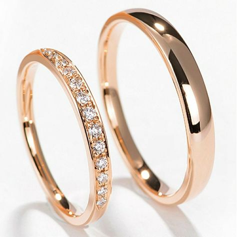 Wedding Ring Sets Gold, Gold Wedding Bands For Women, Diamond Couple Rings, Wedding Rings Sets His And Hers, خواتم خطوبة, Wedding Bands For Women, Couple Ring Design, Gold Wedding Bands, Engagement Rings Couple