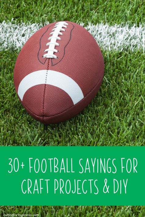 30+ Football Sayings for Silhouette Cameo or Portrait or Cricut Explore, Maker, or Joy Crafters - by cuttingforbusiness.com. Free Sports Fonts, Football Sayings, House Divided Football, Football Printables, Sundays Are For Football, Football Signs, Football Tailgate, Sports Signs, Football Decorations