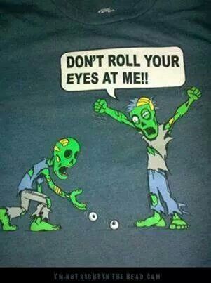 Zombie don't roll your eyes at me Halloween Jokes, Funny Friday Memes, Zombie Humor, Friday Humor, Humor Grafico, Halloween Quotes, After Life, Holiday Humor, Funny Animal Memes