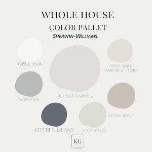 Whole House Paint Concepts Modern Palette Sherwin Williams - Etsy Australia Interior Paint Schemes, Interior Paint Color, Interior Paint Palettes, Modern Palette, Farmhouse Paint Colors, Farmhouse Paint, House Color Palettes, Neutral Paint Colors, Paint Color Palettes