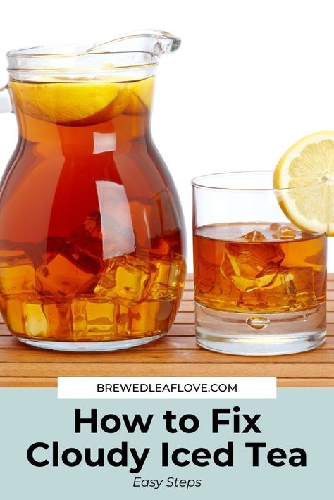 What causes iced tea to get cloudy and how to you fix it? Here's how to avoid the situation in the first place, and how to eliminate cloudiness if you have a cloudy pitcher of iced tea. Unsweetened Iced Tea Recipes Homemade, Loose Tea Recipes, How To Make Crisps, High Tea Menu, Unsweetened Iced Tea, Tea Party Menu, Iced Tea Recipes Homemade, Iced Tea Maker, Chai Tea Recipe