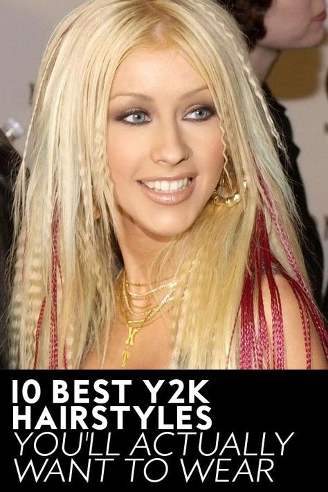 Y2k Hair Down Styles, Y2k Fashion Early 2000s Hairstyles, Hair Styles From Early 2000s, Year 2000 Hairstyles, 2000s Inspired Hairstyles, Early 2000’s Hair, 2000 Hair Styles Early 2000s, Y2k Hairstyles Blonde, 2002 Hairstyles