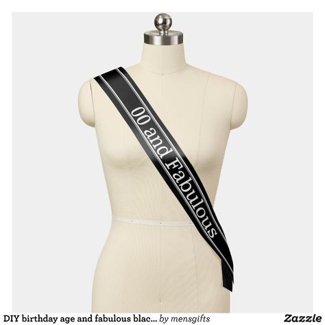 DIY birthday age and fabulous black white stripe Sash - Sashes. Sweet 16 Sash, White Sash, Birthday Sash, Fabulous Diy, Diy For Men, Handsome Man, Most Handsome Men, White Band, Birthday Design