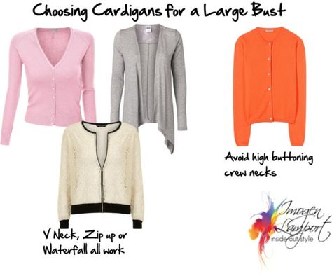 Choosing Cardigans for Large Busts How To Layer Tops, Big Bust Fashion, Inside Out Style, Curvy Petite Fashion, Mode Casual, Petite Fashion, Large Bust, Fashion Advice, Capsule Wardrobe