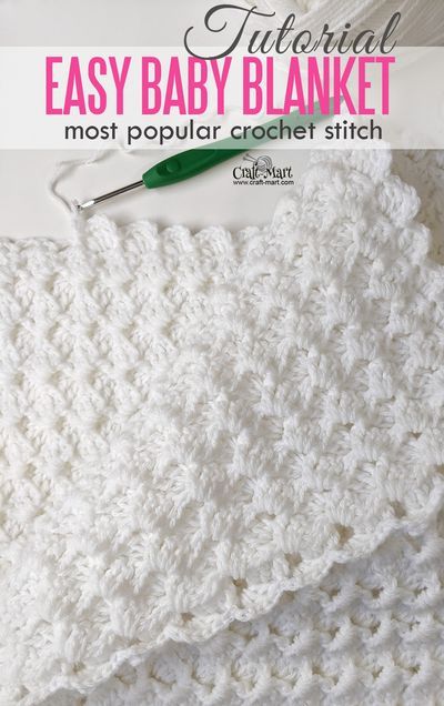 Easy Crochet Baby Blanket Free Pattern, Crochet Baby Blanket Tutorial, Stitches Knitting, Baby Blanket Tutorial, Crochet Baby Blanket Beginner, Baby Afghan Crochet Patterns, Fast Crochet, Crochet Baby Blanket Free Pattern, Crochet Blanket Pattern Easy